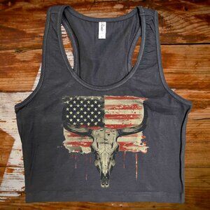 USA Longhorn Crop Tank top